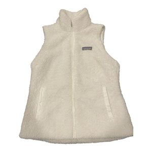 Patagonia white fleece fuzzy vest